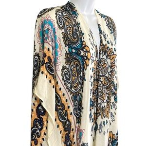 OVESTITCH Boho Chic Paisley Floral Kimono Flowy Duster Festival Beach Hippie